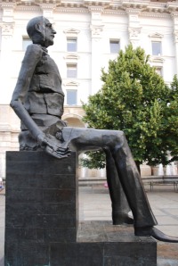 Statue outside old communist party headquarters- Bucharest, Romania